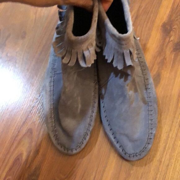 Leather moccasins suede by Comfort Periwinkle/gray size 9.5 - Picture 3 of 9